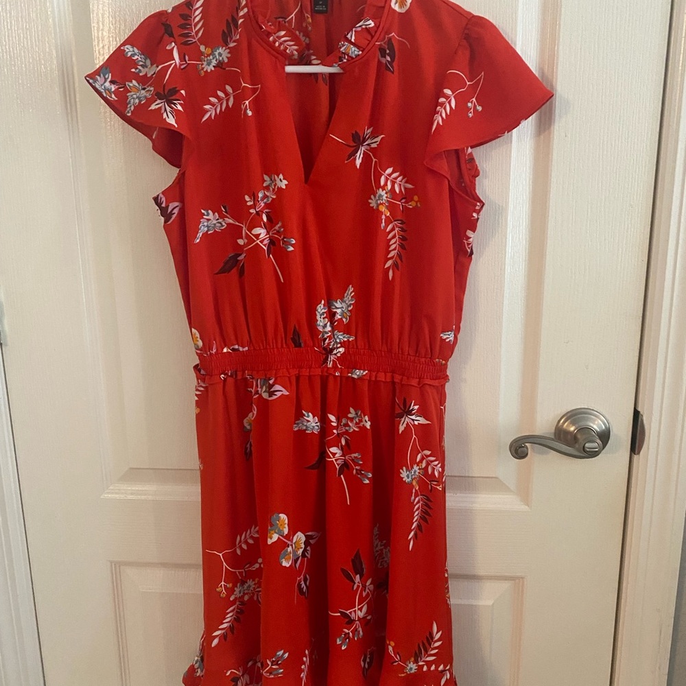 Loft ruffled floral dress